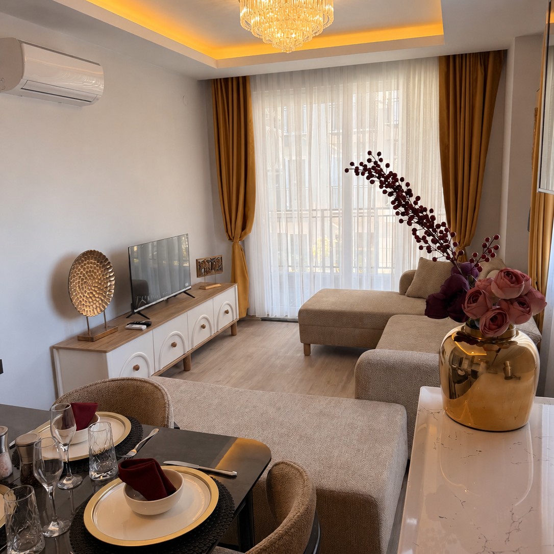 Okurcalar apart otel sıfır eşyalı daire salonu